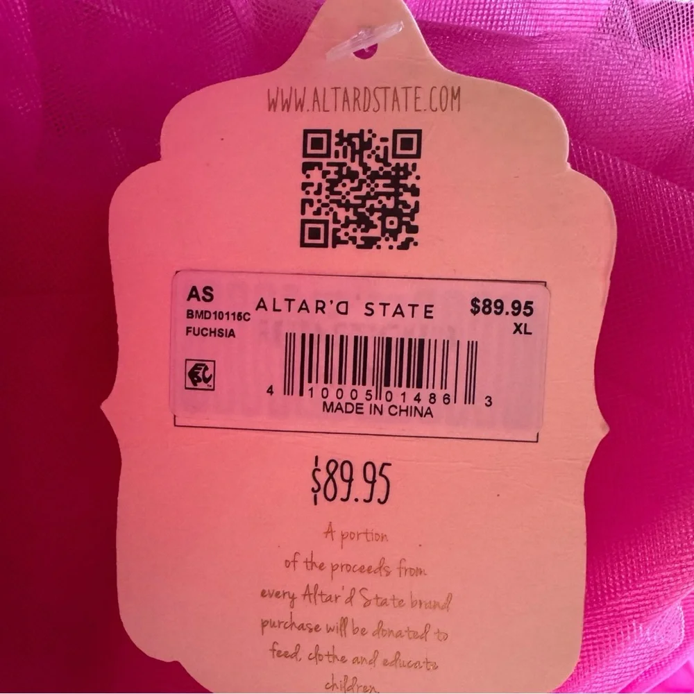 Altar’d State Daria Hot Pink Tulle Dress Size XL NWT - Picture 9 of 11